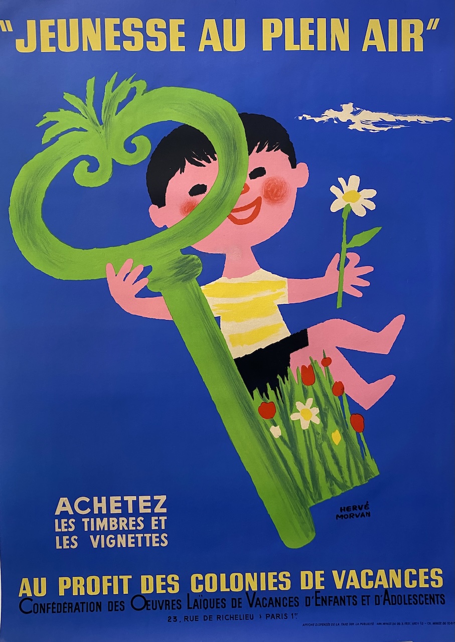 Jeunesse Au Plein Air with Key Large Original Vintage Poster