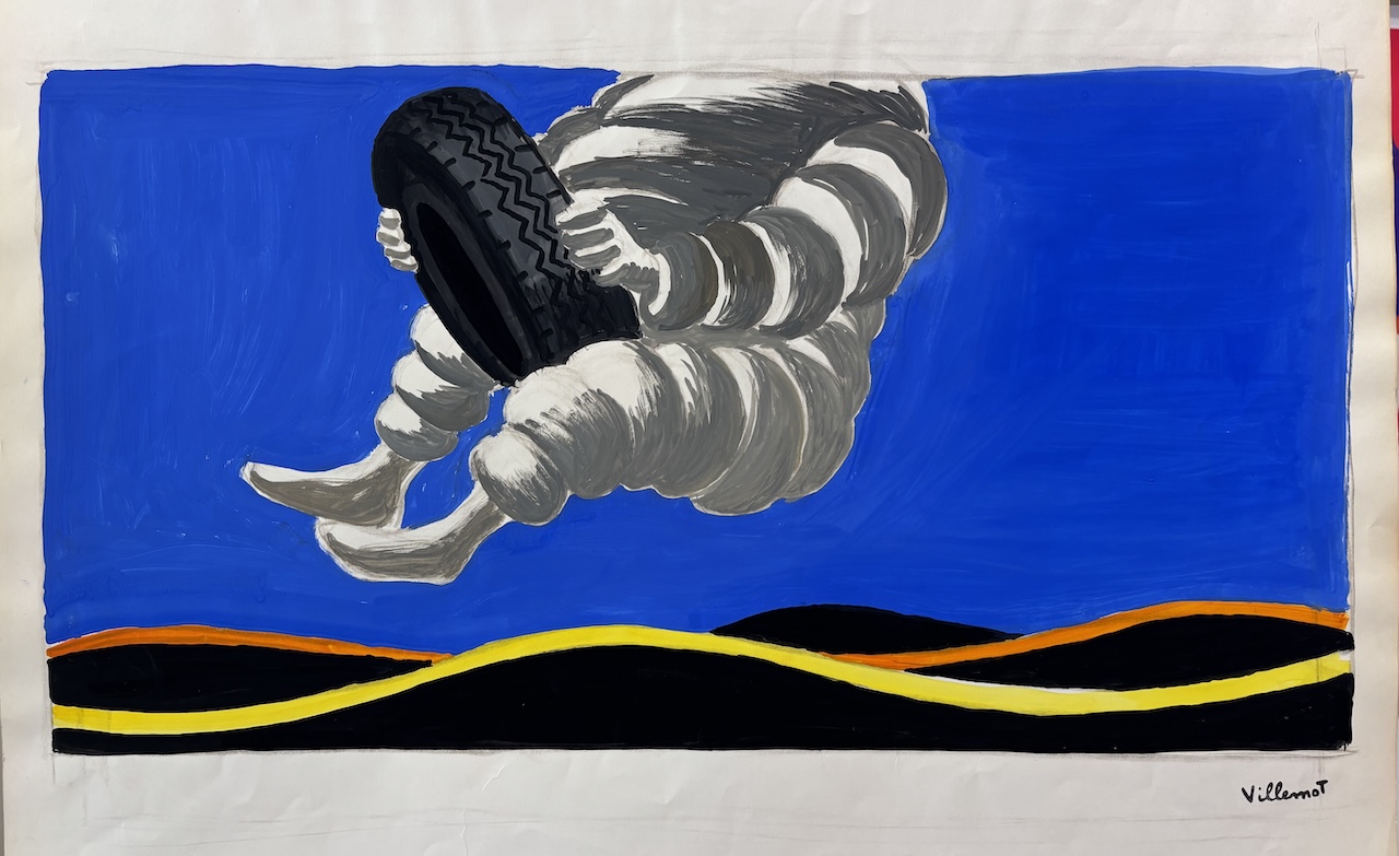 Michelin Man study by Villemot gouache Original Vintage Poster