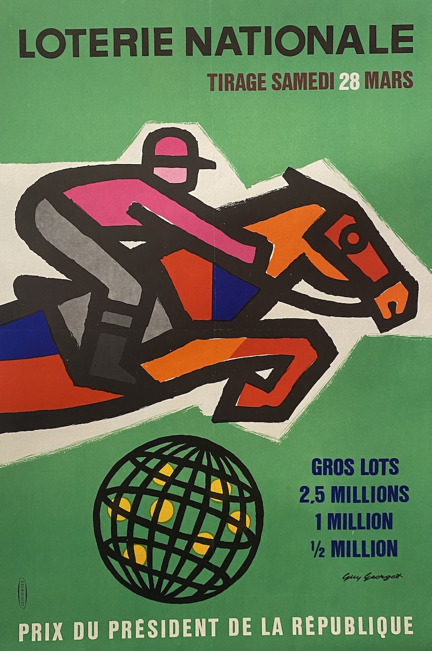 Loterie Nationale Triage Samedi Original Vintage Poster