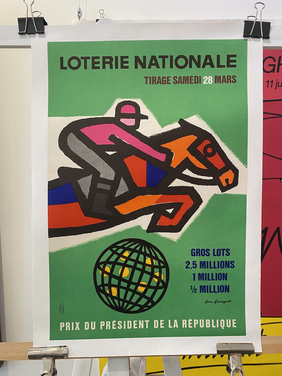 Loterie Nationale Triage Samedi Original Vintage Poster