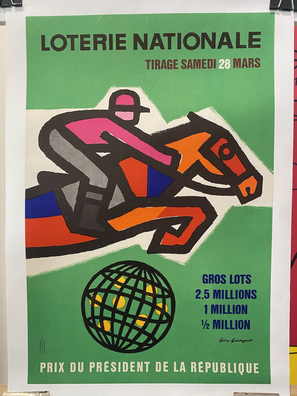 Loterie Nationale Triage Samedi Original Vintage Poster