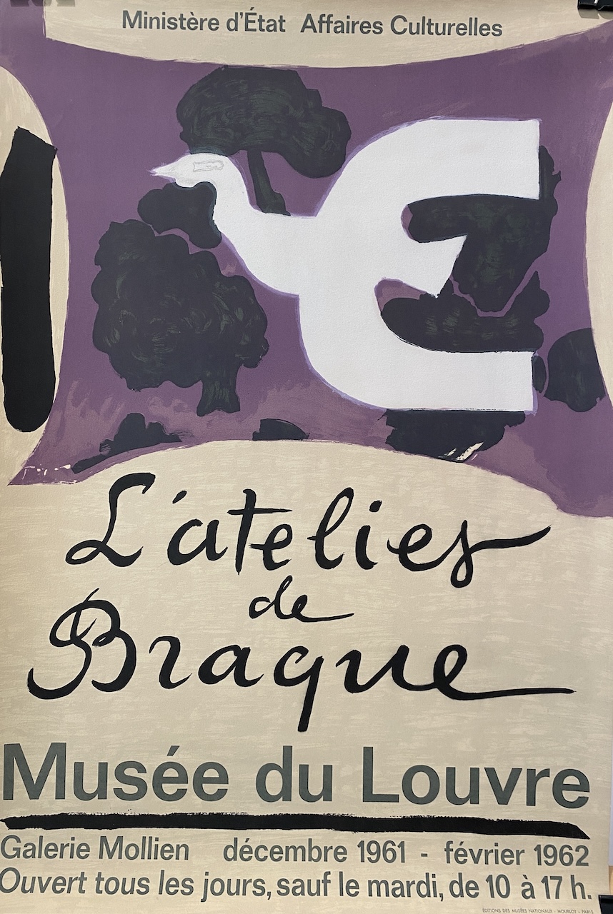 L' atelier de Braque Musee du Louvre Original Vintage Poster