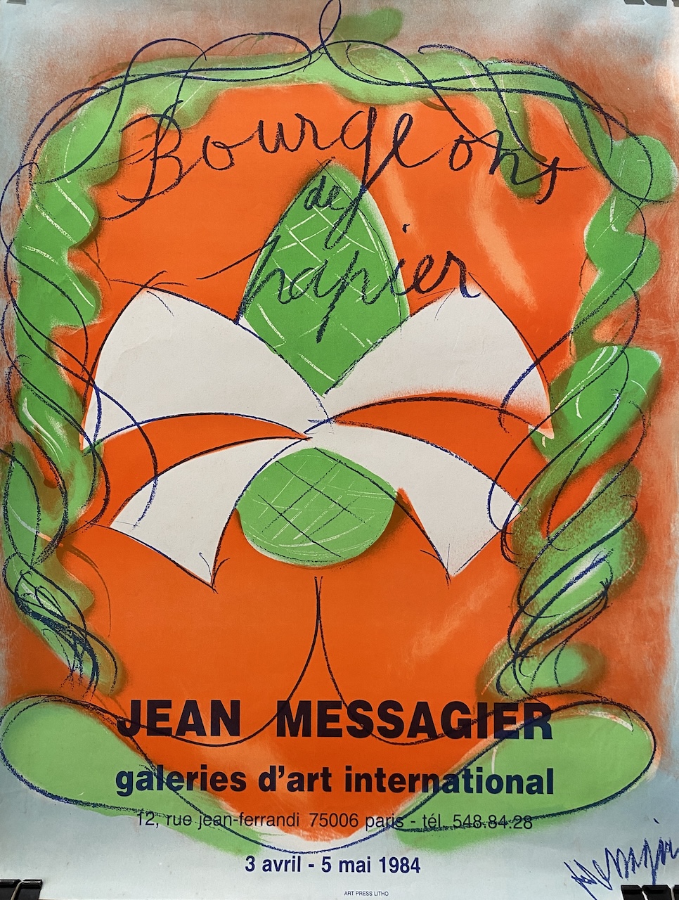 Jean Messagier Galeries d'art International Original Vintage Poster