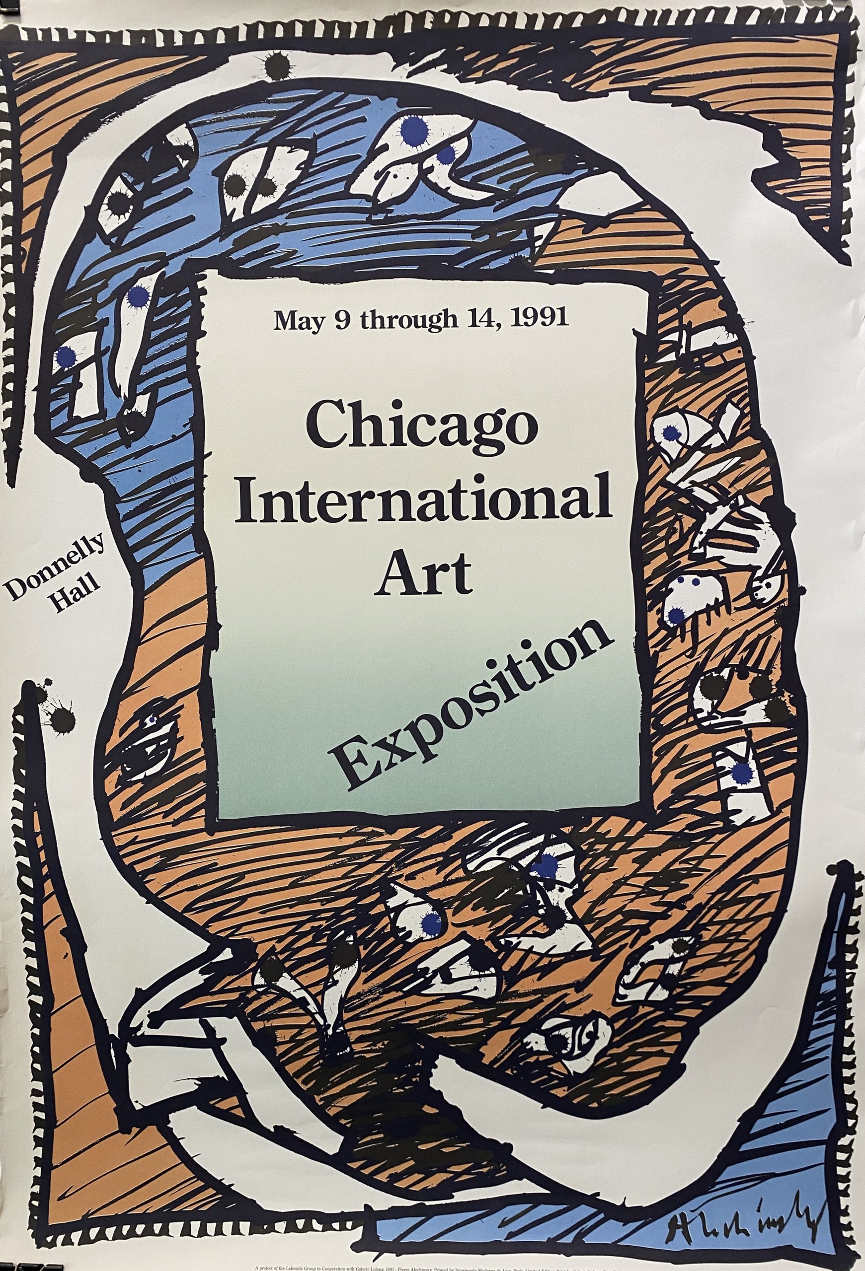 Chicago International Art Exhibition Alechinsky Original Vintage Poster
