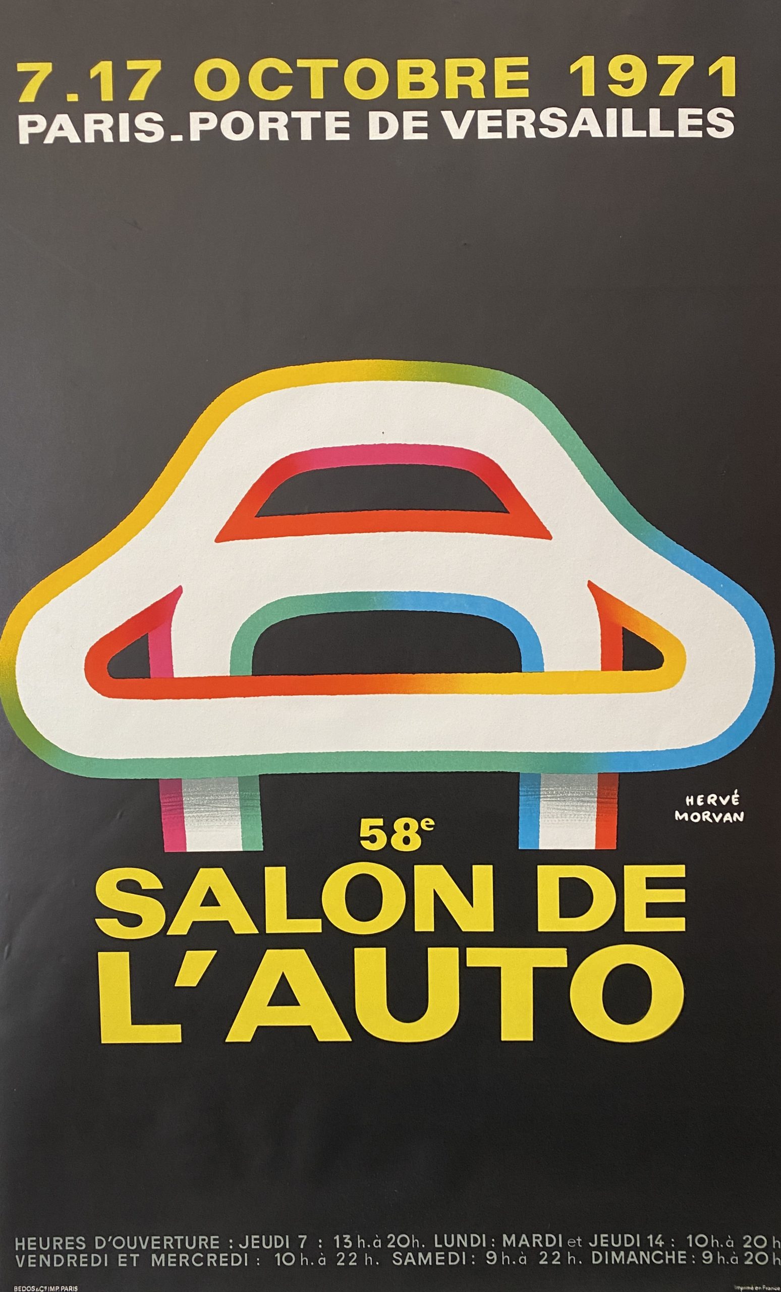 Salon de L'auto 1971 Original Vintage Poster