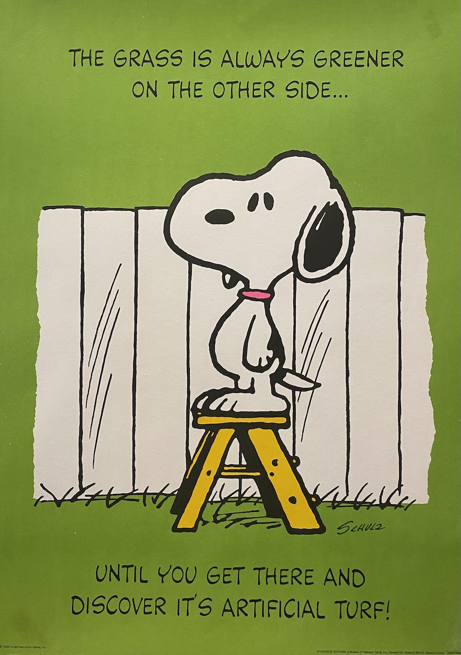 Snoopy It's Always Greener Original Vintage Poster