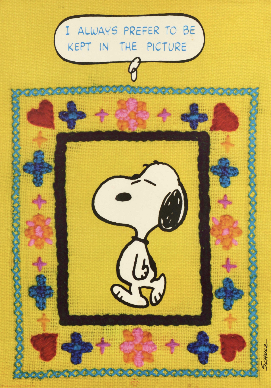 Snoopy I Always Prefer to be Kept in the Picture Original Vintage Poster