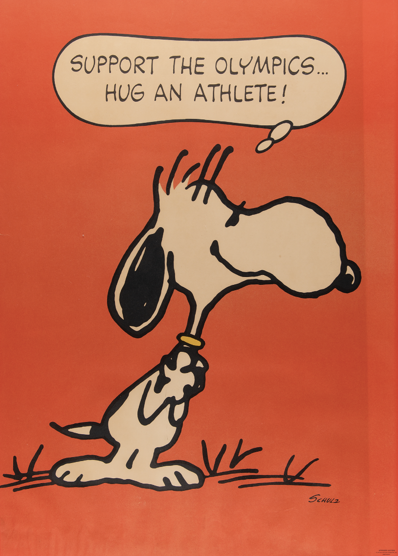 Snoopy Support the Olympics Original Vintage Poster