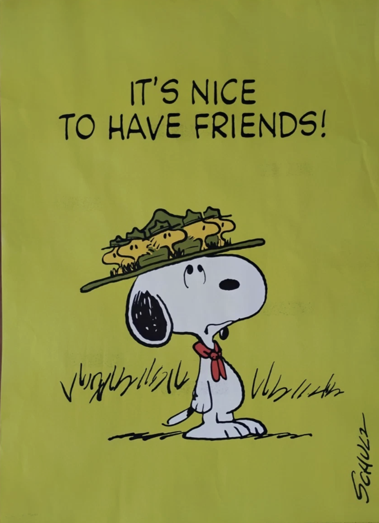 Snoopy It's Nice to Have Friends Original Vintage Poster