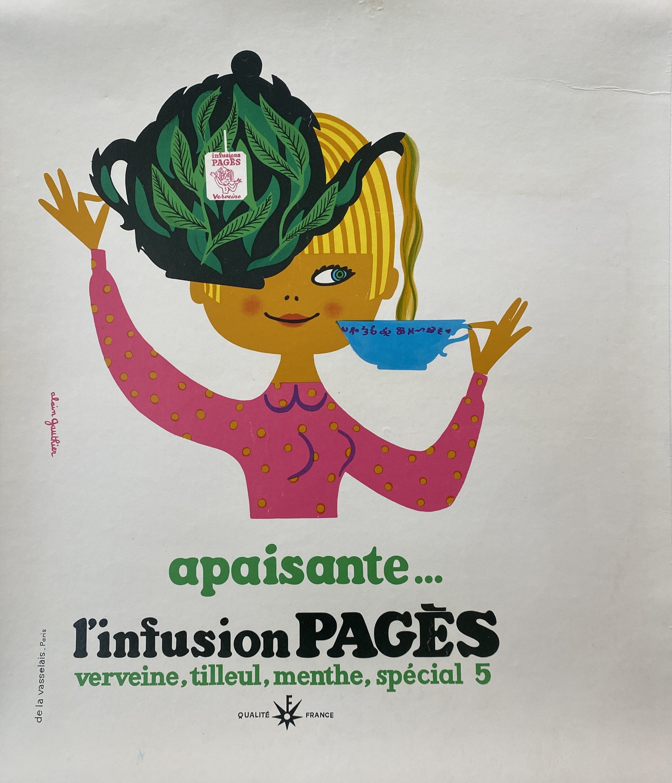 Apaisante… L'Infusion Pagès Original Vintage Poster