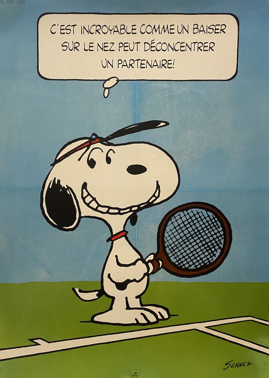 Snoopy tennis original vintage poster
