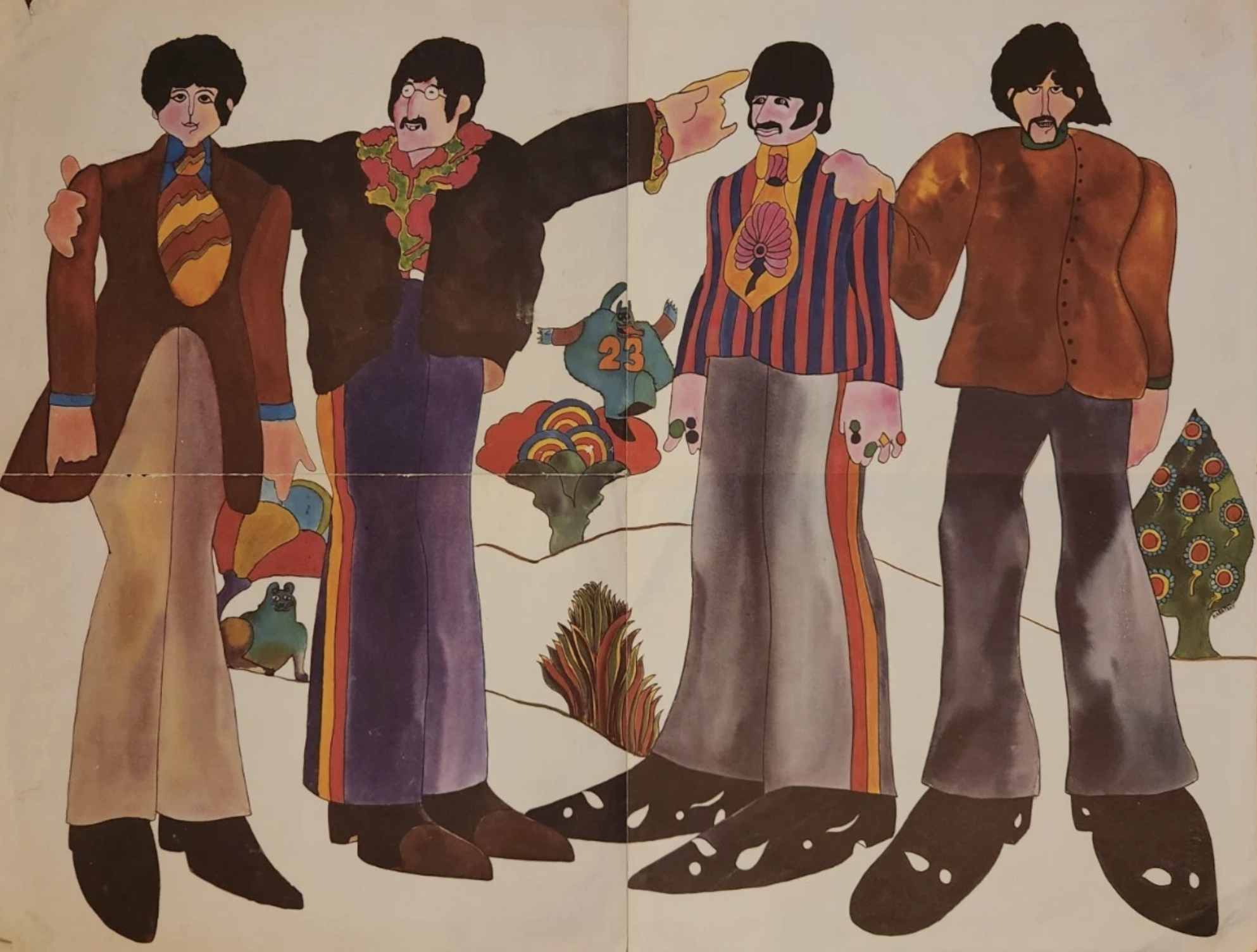 1968 Beatles Yellow Submarine Original Vintage Poster