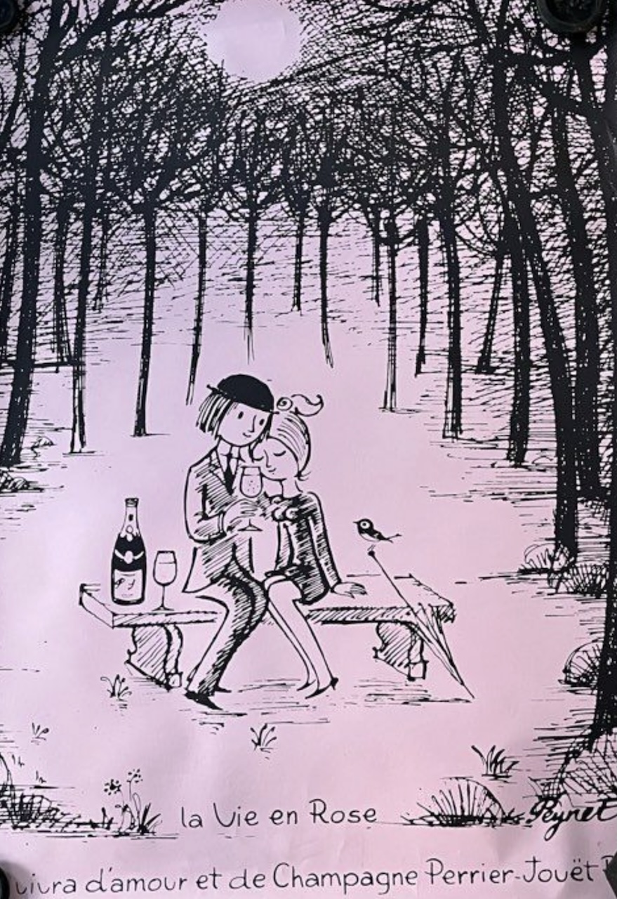 Peynet La Vie en Rose Original Vintage Poster