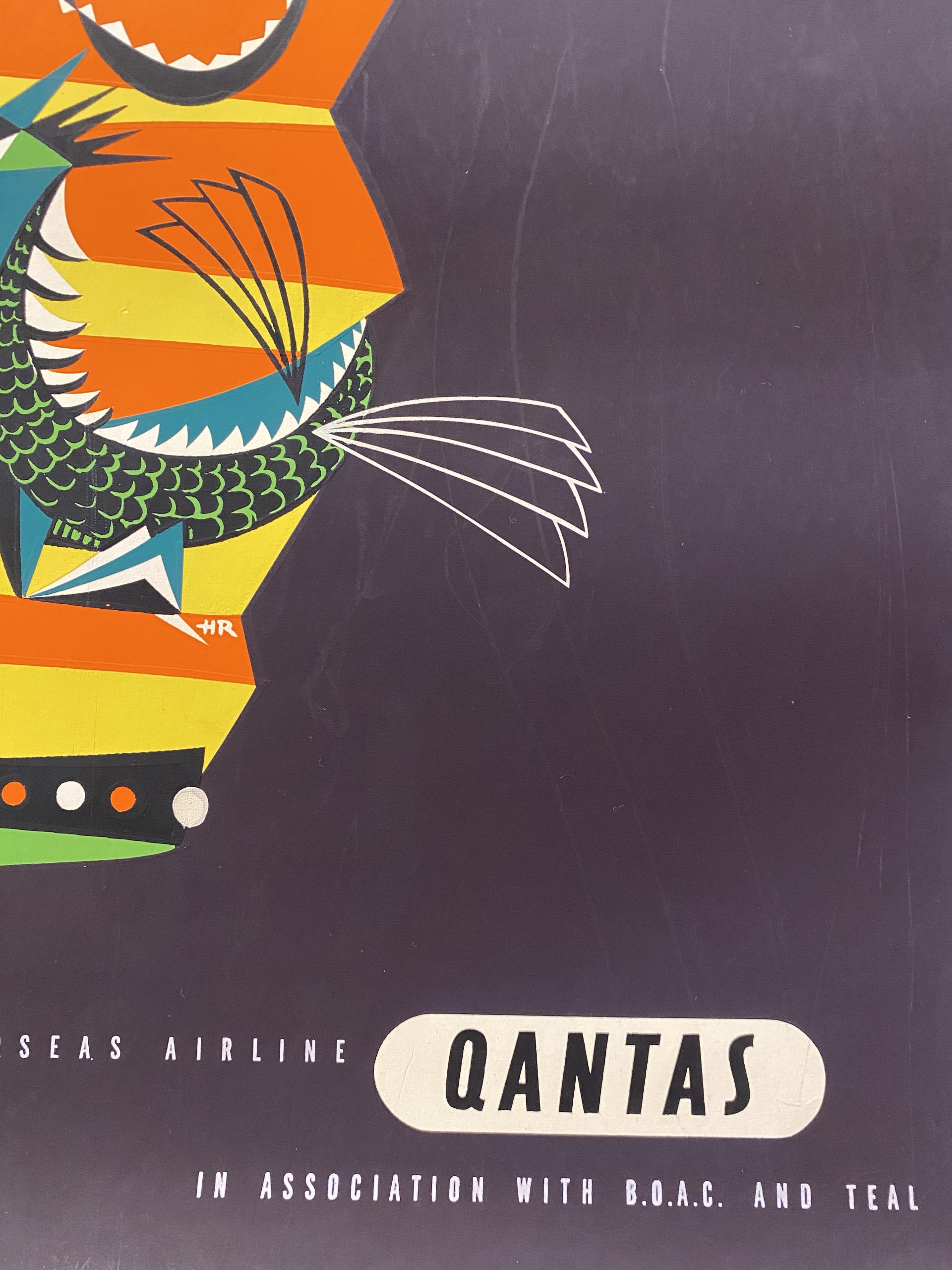 Hong Kong Qantas Original Vintage Poster