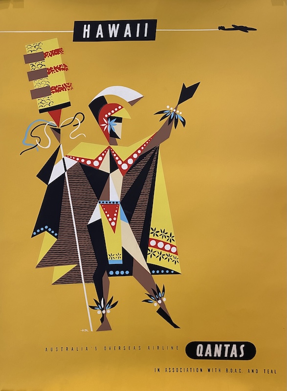 Hawaii Qantas Original Vintage Poster