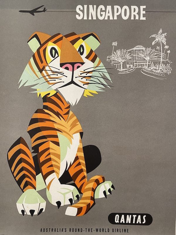 Singapore Qantas Original Vintage poster