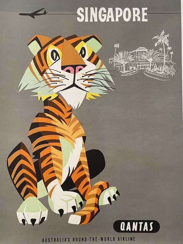 Singapore Qantas Original Vintage poster