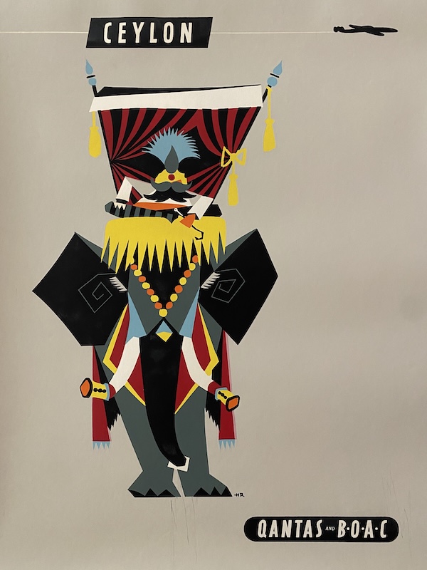Ceylon Qantas Original Vintage Poster