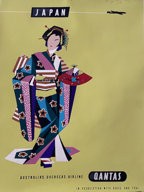 Japan Qantas Original Vintage Poster
