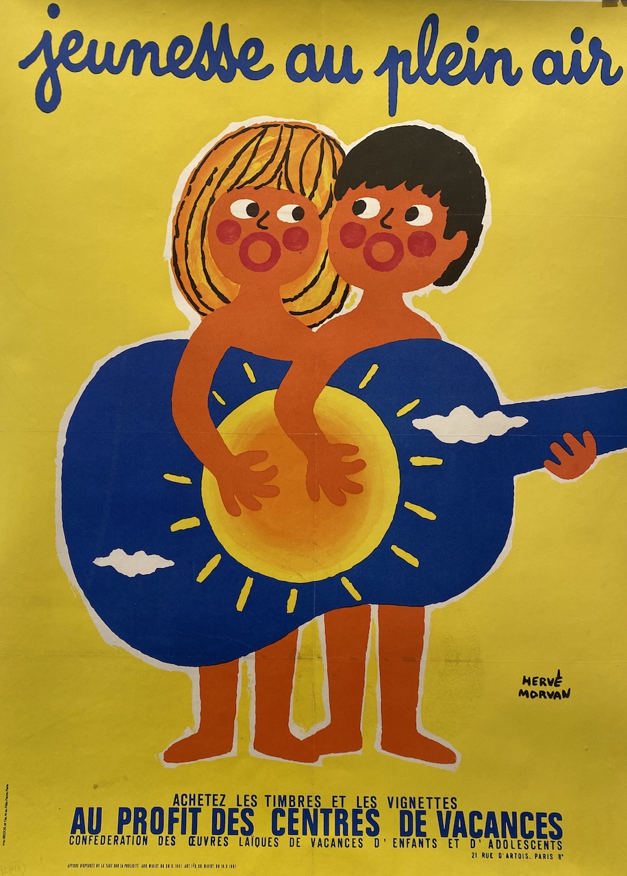 Jeunesse au Plein Air Guitar Original Vintage Poster