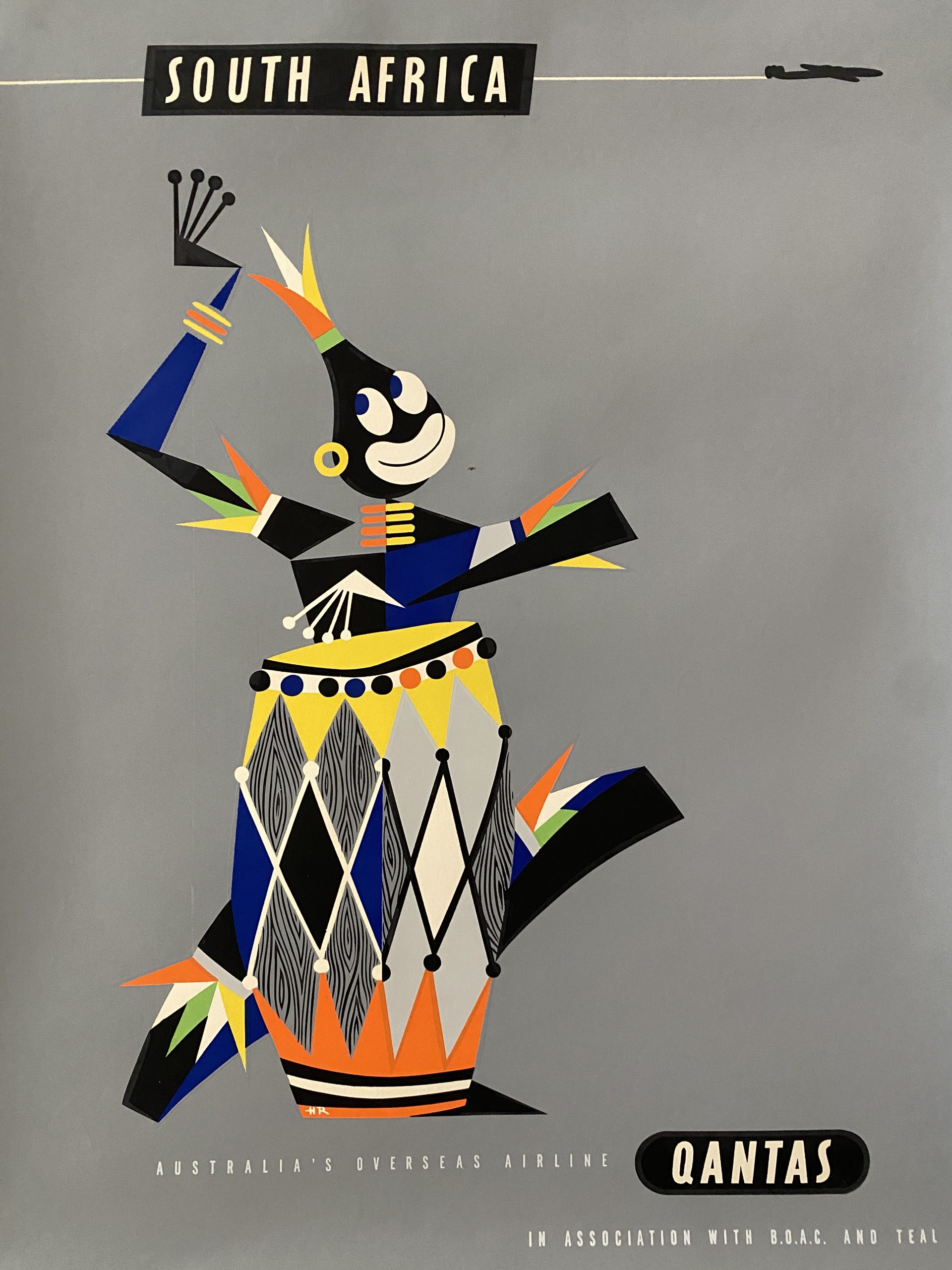 South Africa Qantas Original Vintage Poster