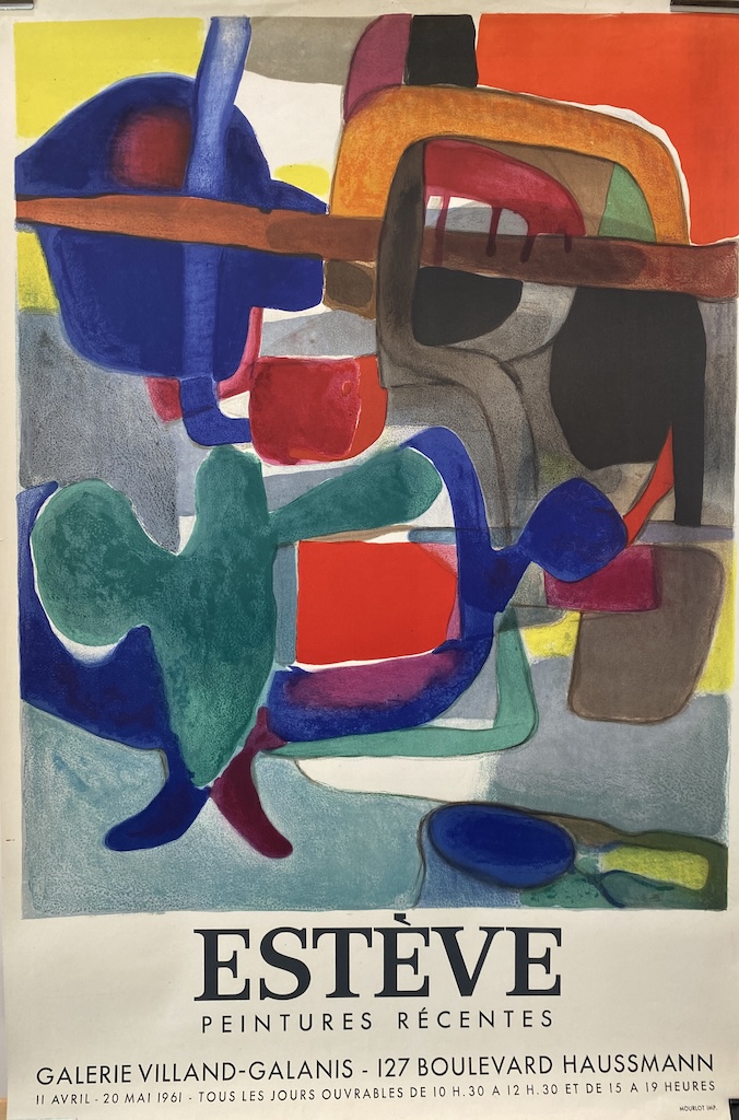 ESTÈVE "RECENT PAINTINGS” 1961 Original Vintage Poster