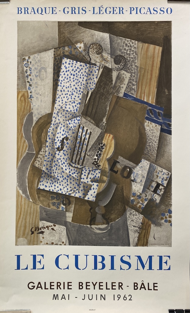 BEYELER GALLERY CUBISM “BRAQUE-GRIS-LÉGER-PICASSO” Original Vintage Poster