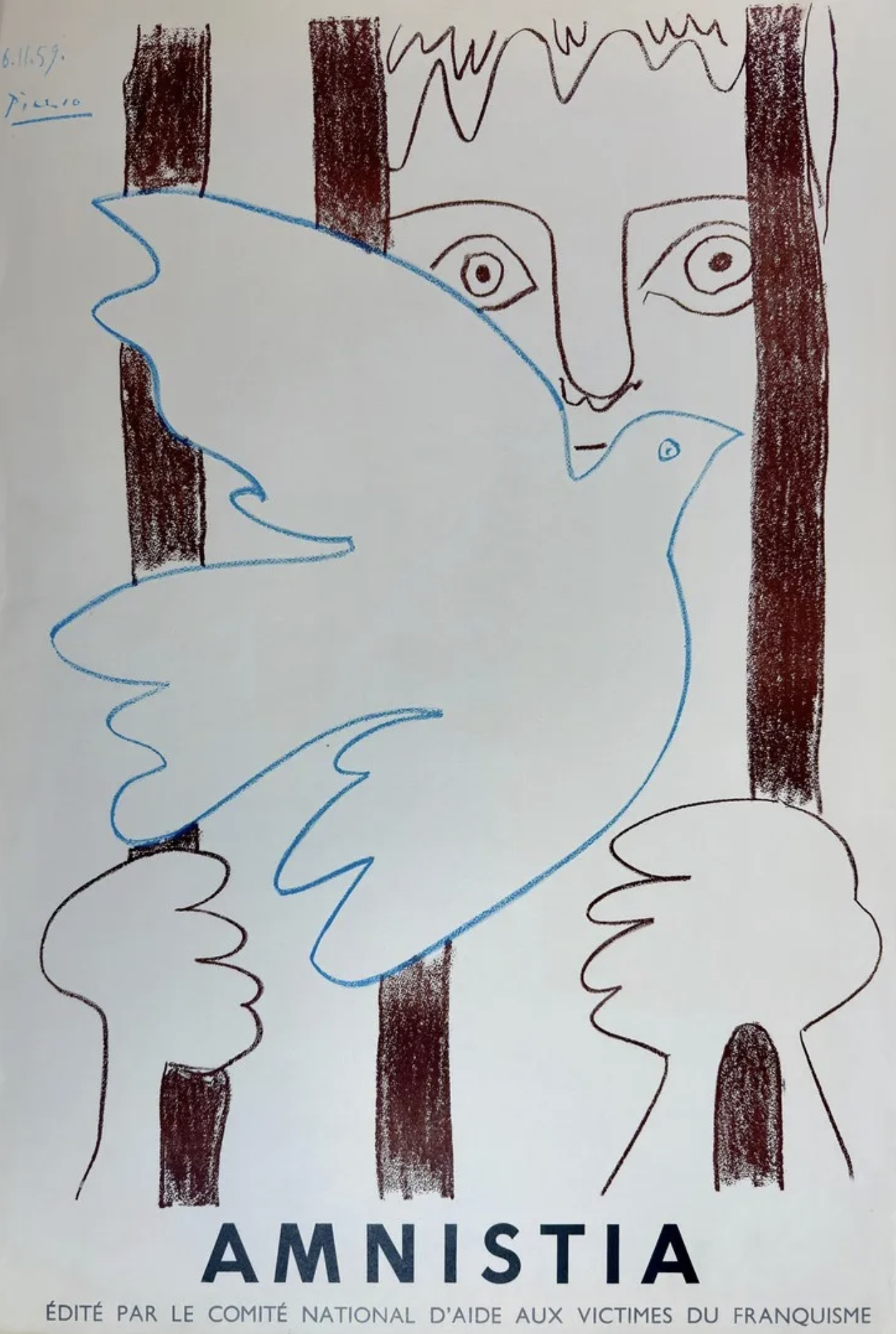 PICASSO “AMNISTIA” Original Vintage Poster