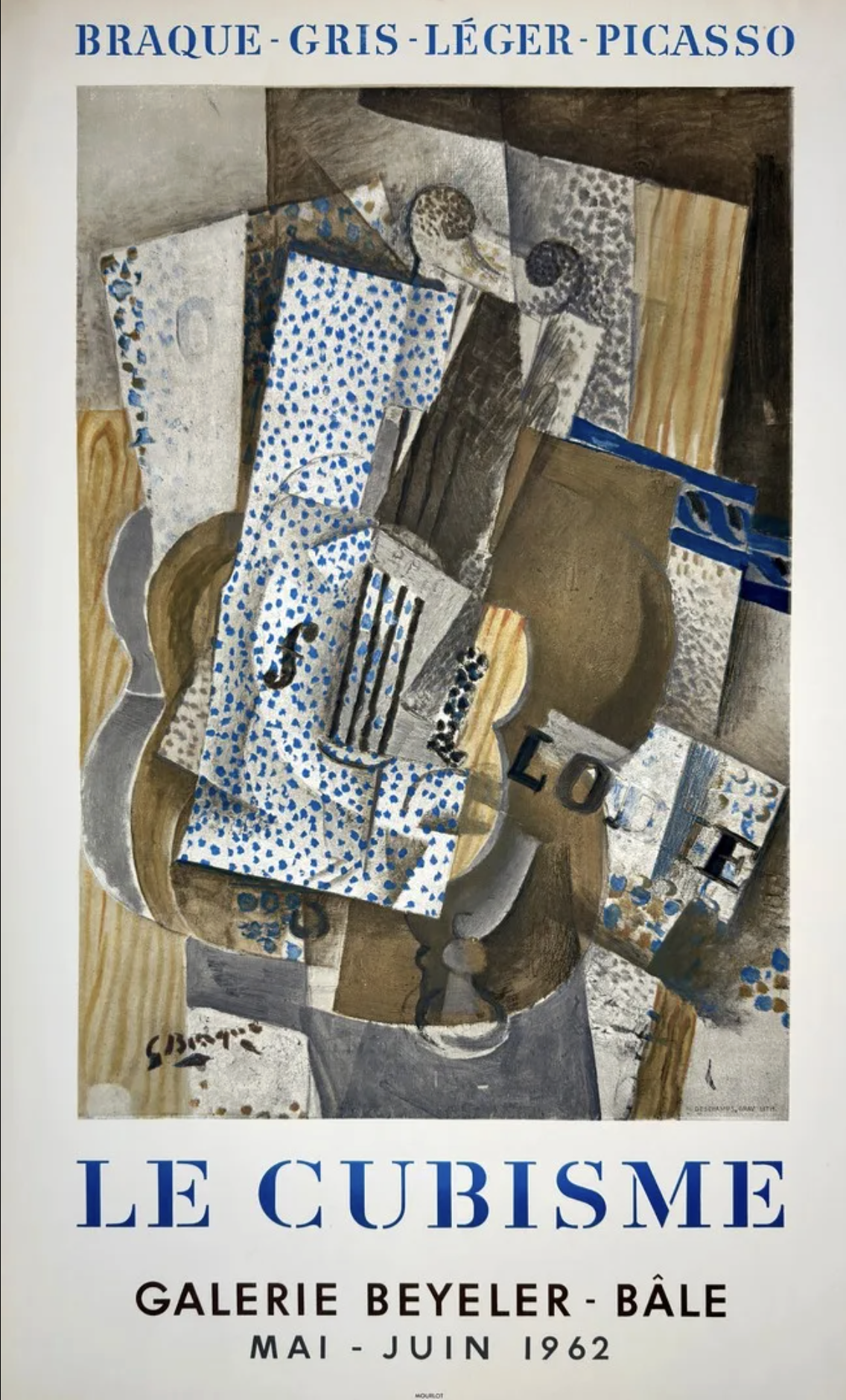 BEYELER GALLERY CUBISM “BRAQUE-GRIS-LÉGER-PICASSO” Original Vintage Poster