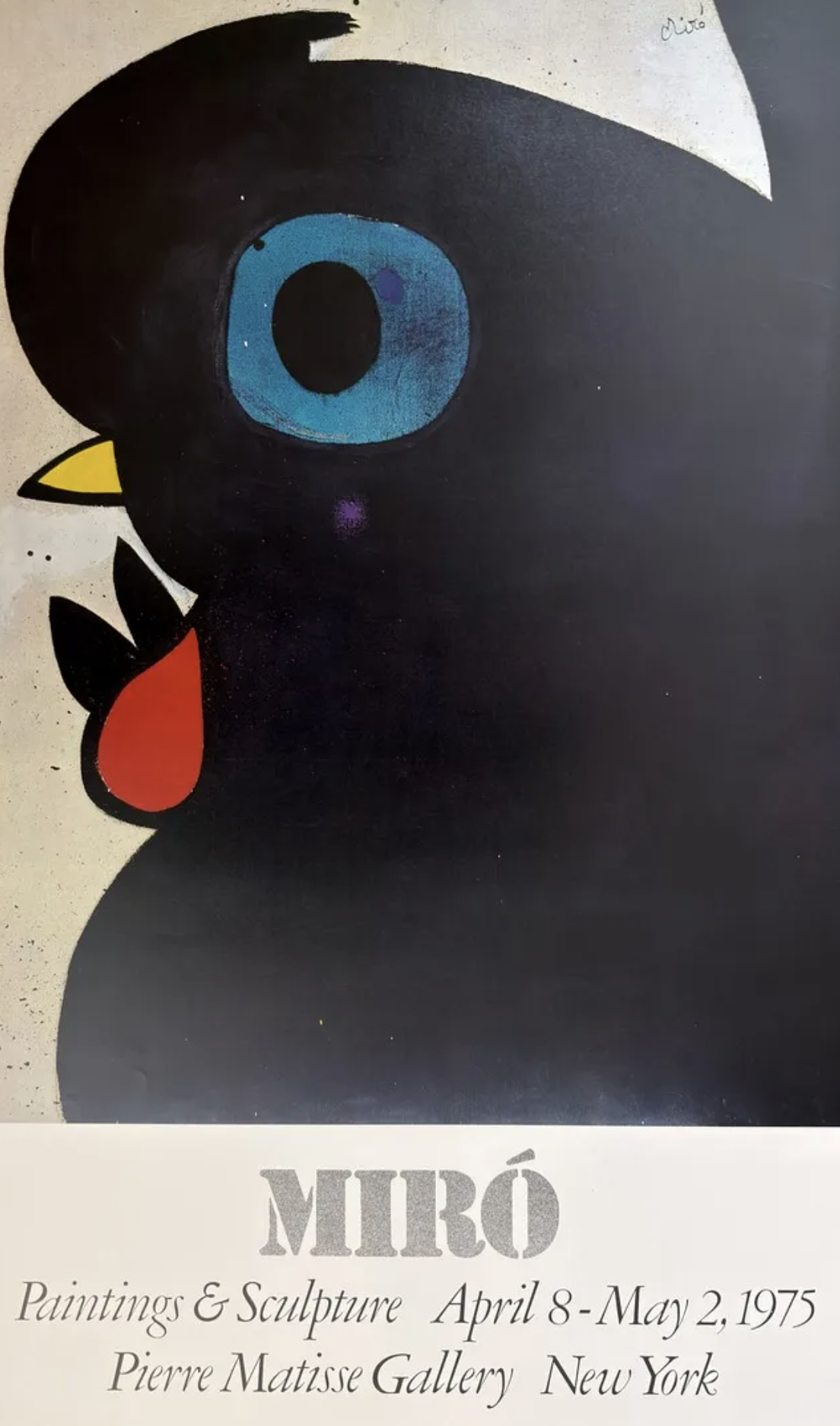 “MIRO PAINTINGS" PIERRE MATISSE GALLERY - NEW YORK Original Vintage Poster