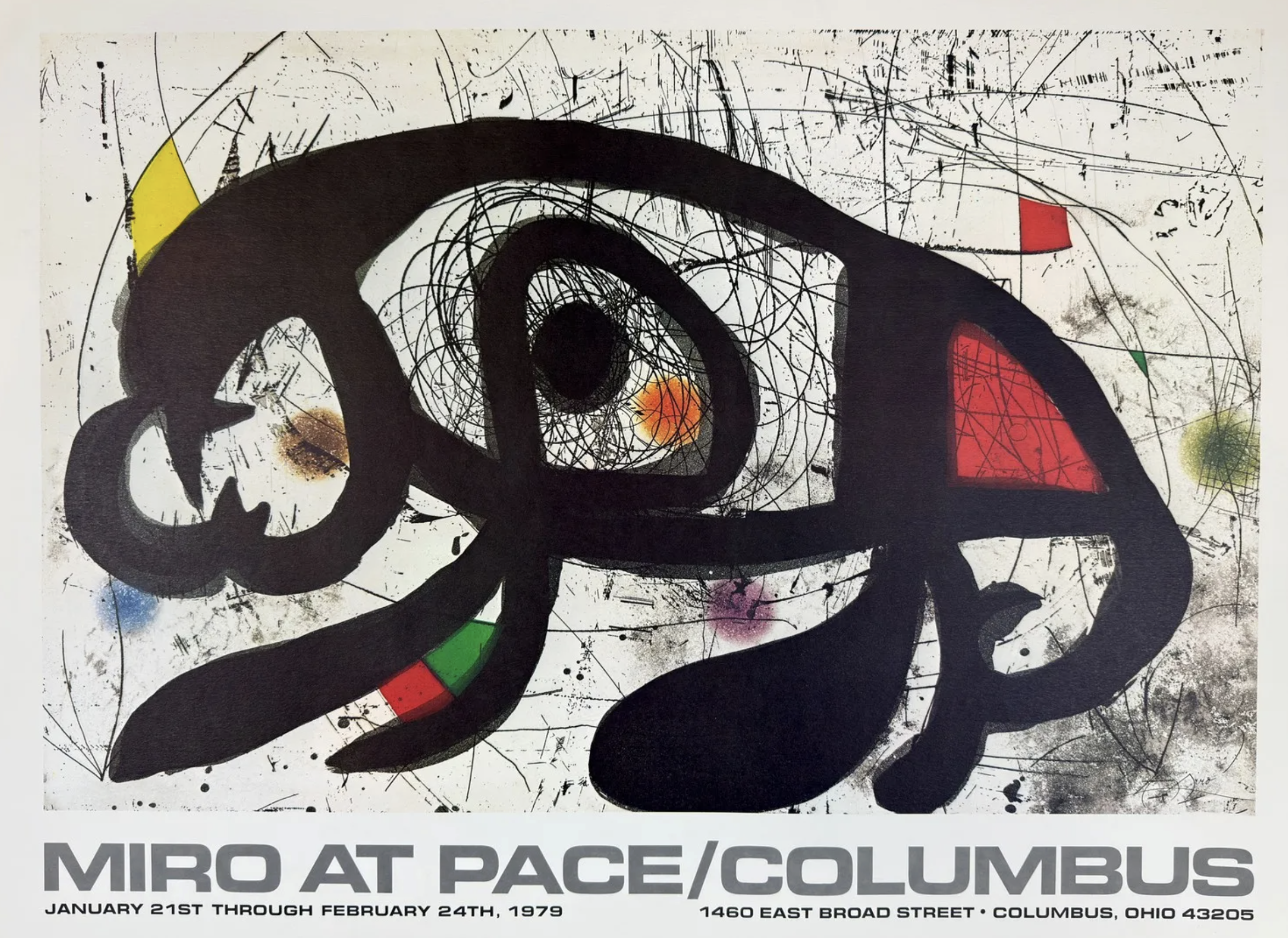 MIRO AT PACE/COLUMBUS Original Vintage Poster