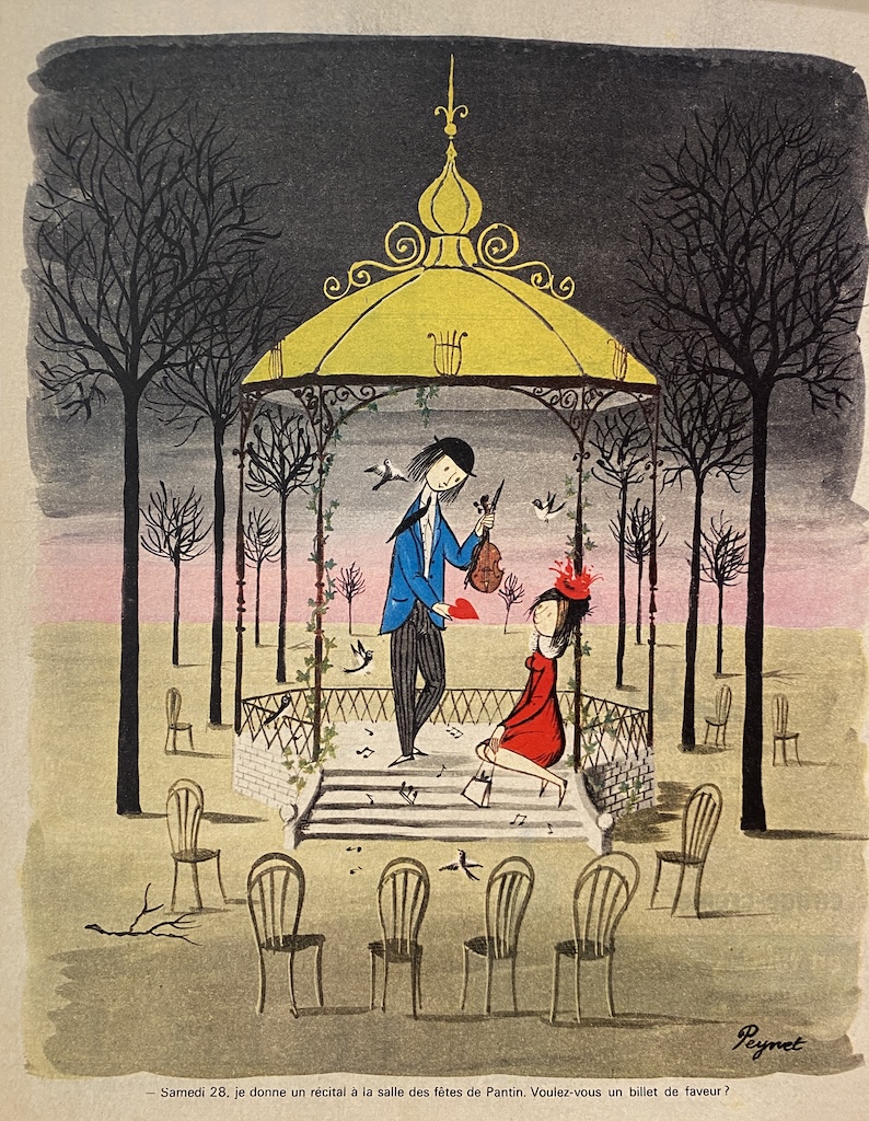 Peynet Violin Couple Original Vintage Poster