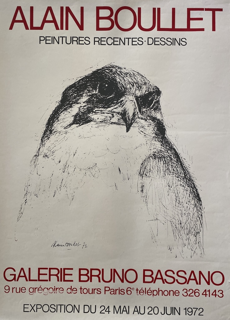 GALERIE BASSANO “ALAIN BOULLET” 1972 Original Vintage Poster
