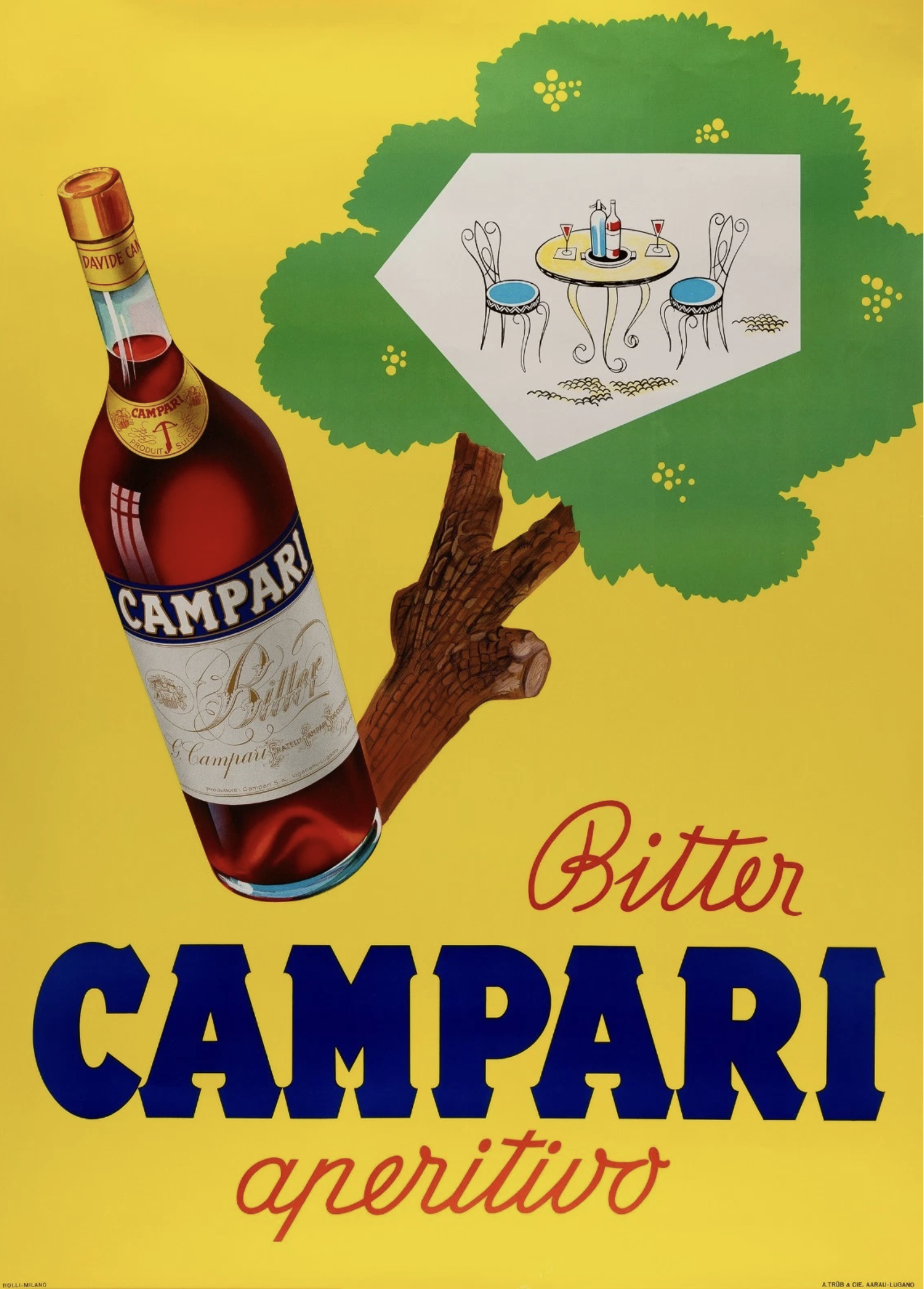 BITTER CAMPARI L'APERITIVO Original Vintage Poster