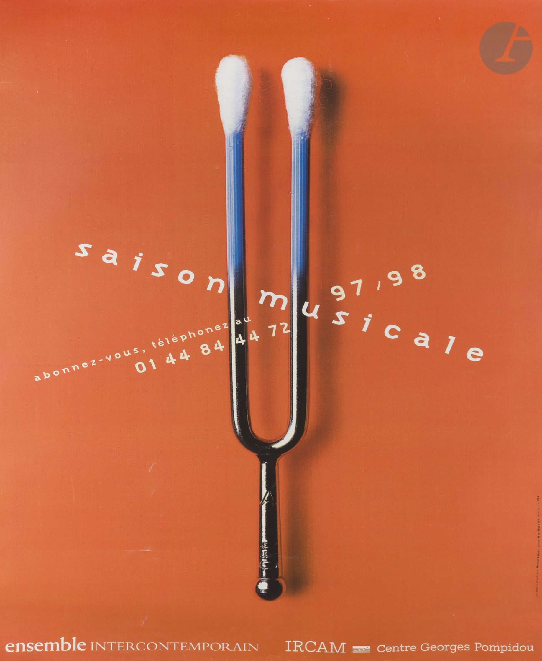 Saison musicale Centre Georges Pompidou Original Vintage Poster